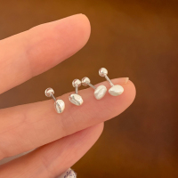 纯银拉丝陨石螺丝耳钉轻奢高级感气质大气耳骨钉小众独特耳饰送女朋友老婆情人节七夕生日礼物