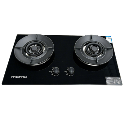 TJSTAR钢化玻璃面板A18高效节能台嵌两用燃气灶双炉头5.2KW大火力