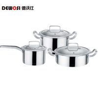 德沃仕伯朗尼食品级不锈钢直角三件套装锅