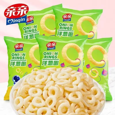 亲亲洋葱圈(原味)40g/袋*12大包装儿童膨化食品小零食