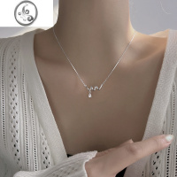 JiMi/水波纹心动项链银银女生小众设计轻奢高级感简约锁骨链2022年