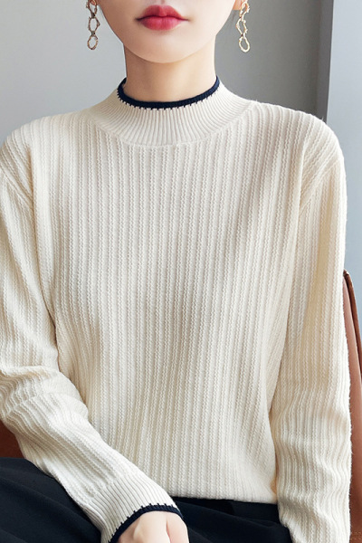 半高领毛衣女秋冬新款显瘦针织衫套头长袖短款打底衫女装