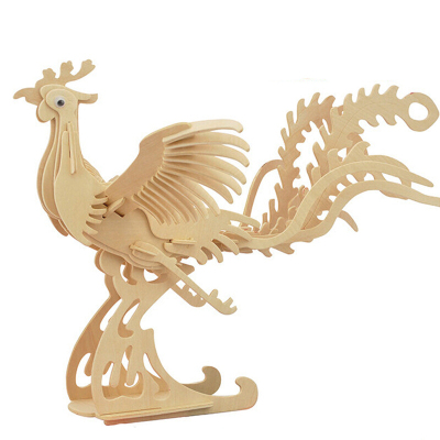 3d立体拼图 木制拼插立体模型 diy手工拼装儿童玩具木质 凤凰