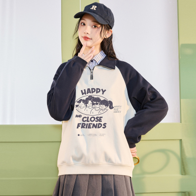 [3件8.5折118.9元,叠加优惠券]唐狮polo衫女新款翻领长袖打底上衣超好看小个子流行卫衣