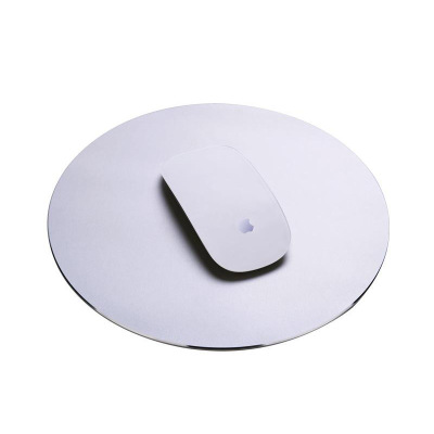 Yeetech易科达金属圆形20CM鼠标垫精致简约铝合金材质创意款笔记本鼠标垫银色