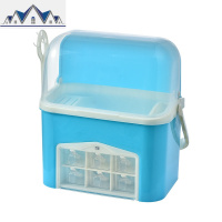 厨房置物架调料架台面省空间塑料多功能转角收纳盒双层带盖免打孔 三维工匠