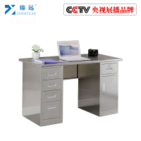 臻远不锈钢工作台操作台五斗一门桌304材质1.6米