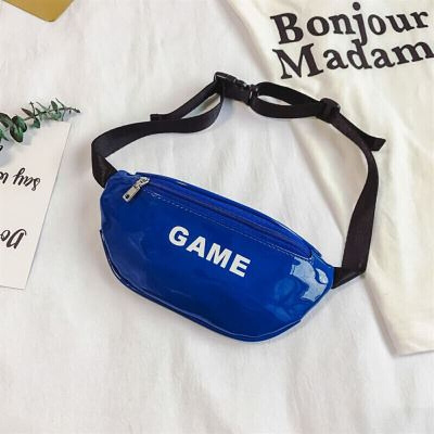 时尚透明斜挎包男童腰包韩版儿童潮女孩个胸包宝宝户外包包-定制蓝色蓝色