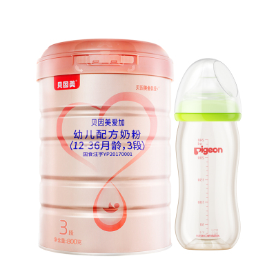 贝因美爱加3段800g加贝亲PPSU奶瓶组套