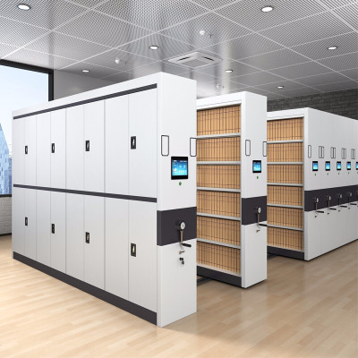 绵冠MIANGUAN电动智能密集架移动式档案文件柜资料柜钢制轨道密集柜