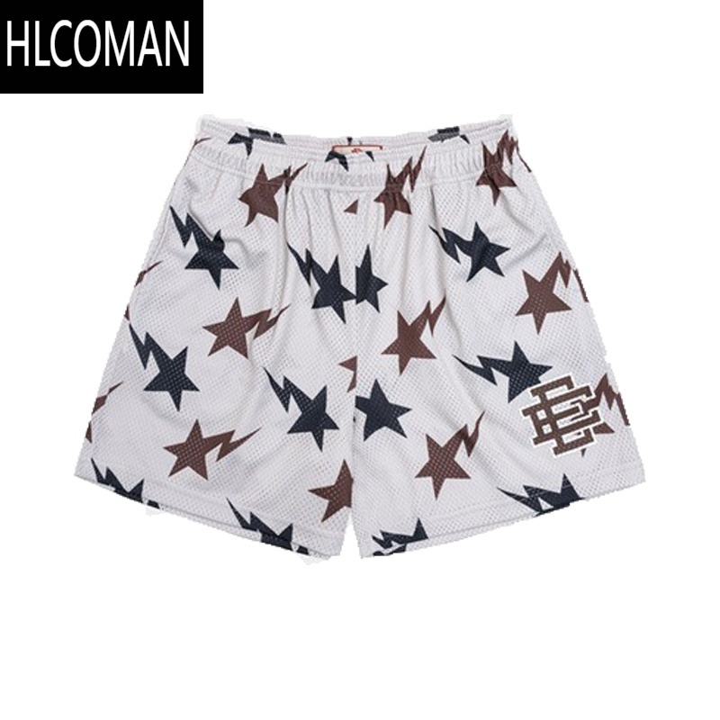HLCOMAN潮牌美式短裤训练复古篮球四分裤男不过膝速干网眼健身裤夏季潮流