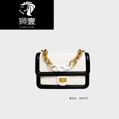 狮壹（Lionone）轻奢品牌1年新款真皮斜挎包女百搭ins简约时尚鱼子酱牛皮小香风包包女