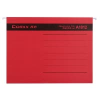 齐心 A1812 易查找吊挂夹 A4 纸质 25个/包 红