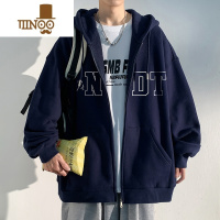 YANXU美式外套男士2023年新款潮牌连帽男生夹克加绒开衫拉链卫衣