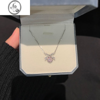 JiMi新款原创设计甜心蝴蝶结银银项链女款轻奢小众气质高级感生日礼物