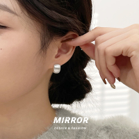 925银针拉丝磨砂方形耳钉女耳环耳饰时尚个性学生礼物精致送女朋友老婆情人节七夕生日礼物