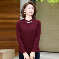 年女装妈妈装加绒打底衫时尚简约内搭中老年人洋气保暖上衣女