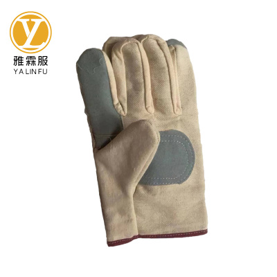 雅霖服 帆布拼皮手套 YLF-26069 双