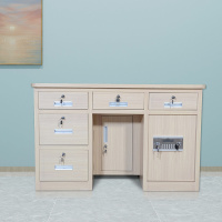 初嘉 CJ全钢制保险桌密码保险桌收银财务桌1.2m白木纹五斗电子锁