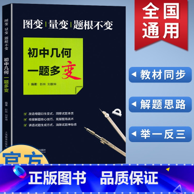 初中几何 一题多变 初中通用 [正版]初中数学代数/几何一题多解一题多变 初中数学压轴题专项练习必刷题七八九年级上下册