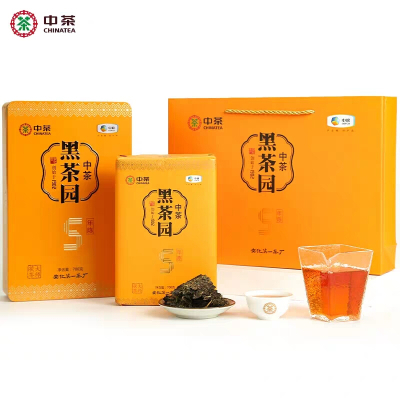 中茶黑茶园湖南安化黑茶2020年大师茯砖茶五年陈料版700g盒