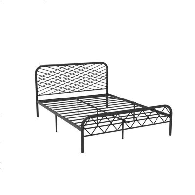北欧ins网红风斯黛拉金色双人铁床极简设计师1.8米床铁艺床成人 1500mm*1900mm_黑色(排骨架