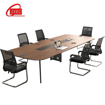 DXBG会议桌工作桌培训桌小型洽谈桌椅组合长1.8米桌+6把椅[工厂现做 7天内发货]