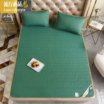 泰国天然乳胶凉席三件套天丝空调软席可水洗1.5米1.8m床冰丝凉席 三维工匠凉席/凉枕