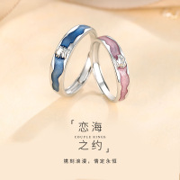 小王子与玫瑰花纯银S999情侣戒指夜光一对轻奢小众设计指环手饰品