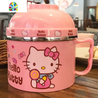 可爱卡通小学生儿童不锈钢保温饭盒便当盒碗筷套装防烫带盖泡面碗 FENGHOU 浅蓝色叮当猫限量版小麦餐具