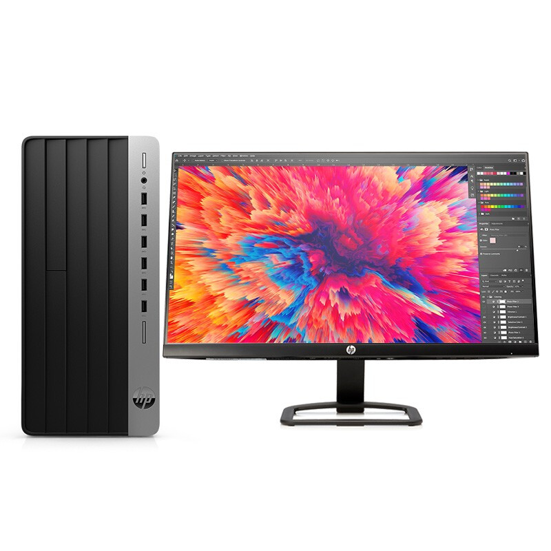 惠普(HP)战99电脑主机 商务办公台式机电脑整机定制版(12代i5-12500 16G 2TB+512GB固态 WiFi 蓝牙 三年上门)+23.8英寸显示器