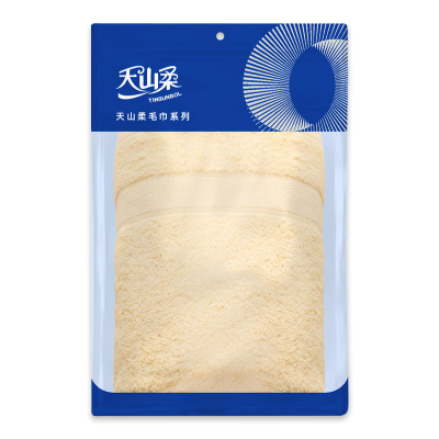 天山柔 33*74cm 110g 纯棉中国风 毛巾 (计价单位:条) 浅黄色