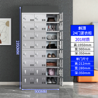 鑫环境 二十四门201不锈钢斜顶更衣柜员工储物柜无尘净化车间食品厂多门衣柜