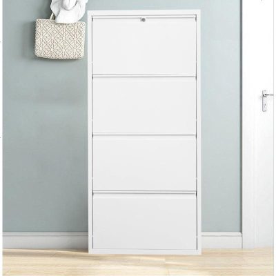 超薄翻斗鞋柜15cm玄关柜室内外白色创意非木质金属鞋柜