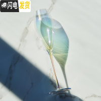 三维工匠ins彩虹高脚杯礼盒装水晶波尔多红酒杯创意个性香槟酒杯喝酒杯子 彩虹闺蜜香槟杯单只