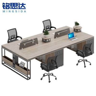 铭思达办公桌2.8米四人位含椅套