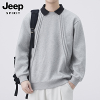 JEEP SPIRIT假两件卫衣男士2025年秋季宽松美式运动休闲长袖t恤男