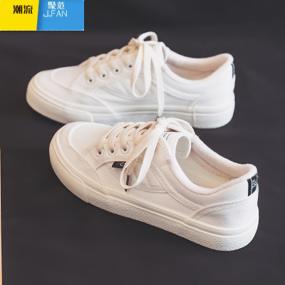 聚范夏天小白鞋女配裙子帆布鞋女夏季薄款学生百搭鞋子女2021年新款春