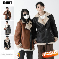 男装冬季新款棉衣夹克男保暖男士痞帅棉服羊羔毛男女同款潮牌外套