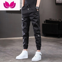 七斓款休闲裤男宽松九分束脚运动2023新款工装春季男士长裤子夏季