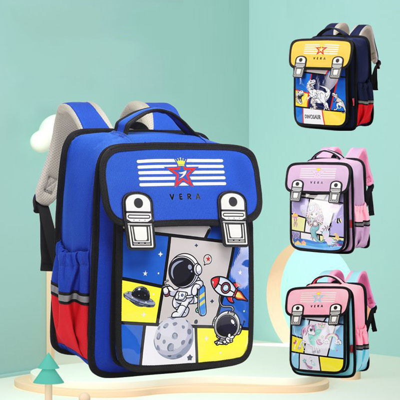 卡通小学生书包1-3年级男女孩儿童防泼水尼龙双肩包三年级减负