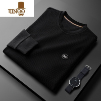 YANXU纯色卫衣男新款圆领宽松大码t恤男休闲长袖薄打底衫潮流