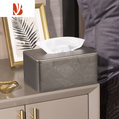 三维工匠纸巾抽纸盒多遥控器家用客厅创意茶几收纳盒轻奢2022新款 圆角纸巾盒-水立方纹