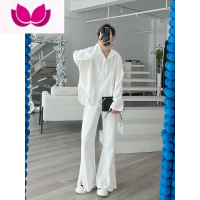 七斓胖mm300斤宽松长袖连帽运动服套装女大码显瘦开叉休闲高腰裤