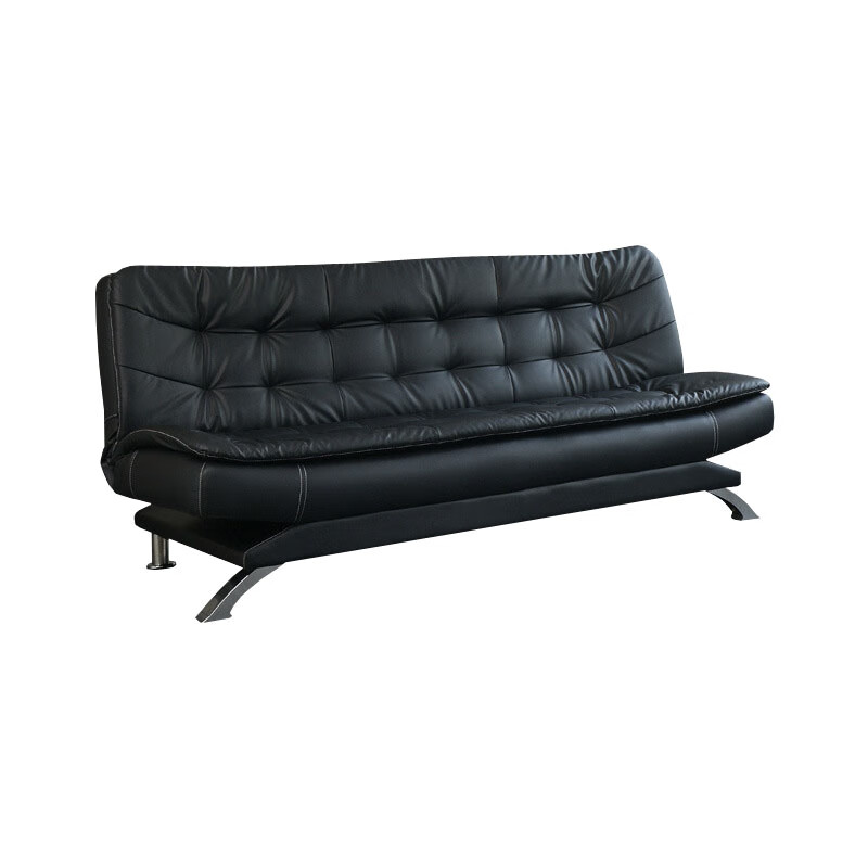 戴劲 办公沙发可折叠商务沙发多功能接待会客沙发组合头层黑牛皮三人位