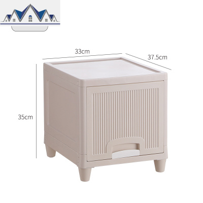 多层收纳柜简易塑料储物柜加厚翻盖式卧室衣服洗浴用品厨房整理柜 三维工匠