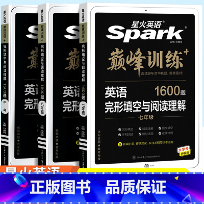 英语 完形填空与阅读理解 八年级/初中二年级 [正版]2024版星火英语初中七年级八年级九年级中考巅峰训练英语语法全练完