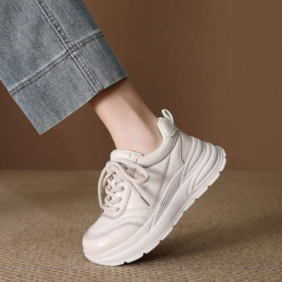 头层牛皮老爹鞋女2026春季新款时尚精品厚底百搭舒适运动休闲鞋_548