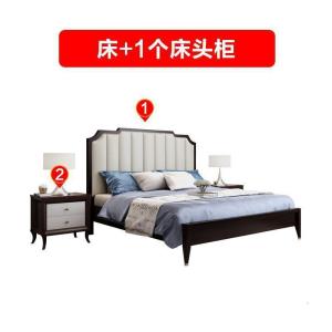 森美人美式实木轻奢双人1.8米大床欧式现代简约新中式高端主卧婚床