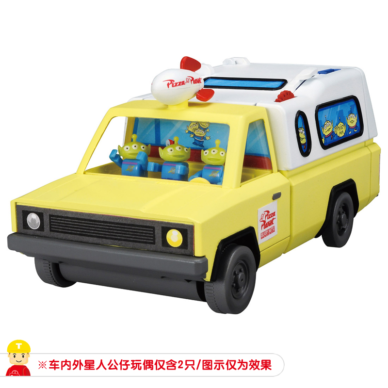 tomy多美卡迪士尼玩具总动员4三眼公仔披萨星球运输卡车150251